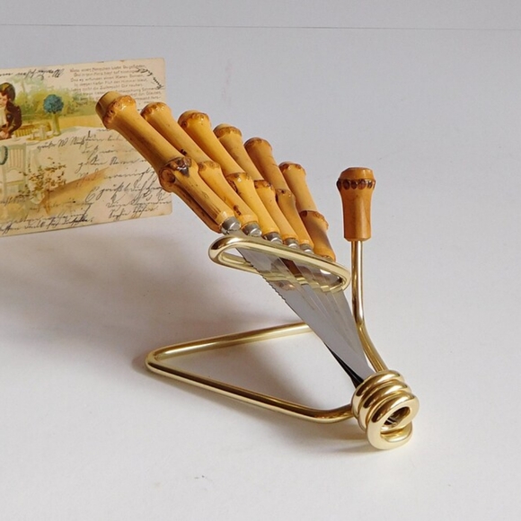 RARE FIND: 6 VINTAGE fruit knives Solingen rust-free in stand 50s / 60s - Picture 4 of 10